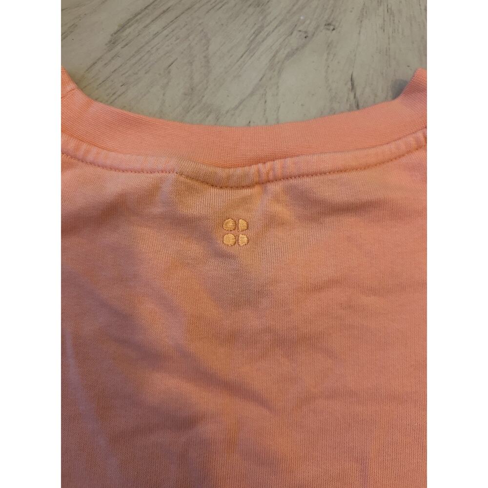 Sweaty Betty Crop Sweatshirt ORANGE Sz L/12 Coral Cotton Soft Cozy Active Gym - Picture 5 of 10